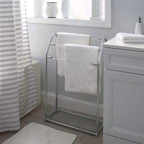 img 2 attached to 🛁 3-Bar Chrome Bathroom Towel Drying Rack & Holder with Shelf by Organize It All