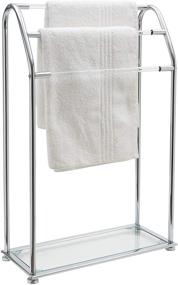 img 3 attached to 🛁 3-Bar Chrome Bathroom Towel Drying Rack & Holder with Shelf by Organize It All