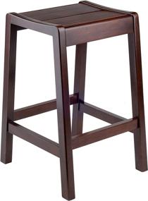 img 4 attached to Winsome Wood 94114-WW Alicante Stool, Walnut: Stylish Seating with Timeless Charm