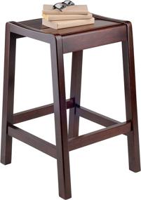 img 1 attached to Winsome Wood 94114-WW Alicante Stool, Walnut: Stylish Seating with Timeless Charm