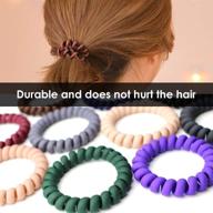 💫 10 pack spiral hair ties, colorful coil hair ties, elastic traceless hair accessories, matte phone cord hair coils, waterproof hair bands for women and girls, multicolor logo