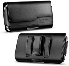img 3 attached to Leather Holster Case with Clip for Samsung Galaxy S10 S9 S8 - Compatible with Otterbox Symmetry Case - Belt Phone Holder