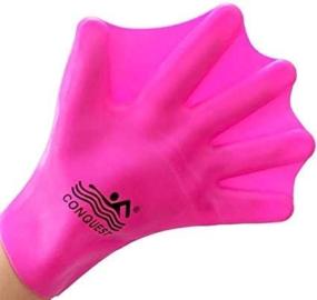 img 1 attached to 💦 OMELET Silicone Webbed Swimming Gloves: Optimize Swim Training with Aqua Fit Web Gloves – Unisex Adult Full Finger Water Gloves (2PCS)