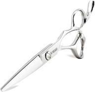 🔪 professional 5.5" barber scissors, hair shears made with japan 440c silvery convex blades - kinsaro cutting shears logo