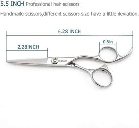 img 3 attached to 🔪 Профессиональные 5,5" парикмахерские ножницы, для стрижки волос, изготовленные с японскими 440C Серебристые выпуклые лезвия - Kinsaro Ножницы для стрижки