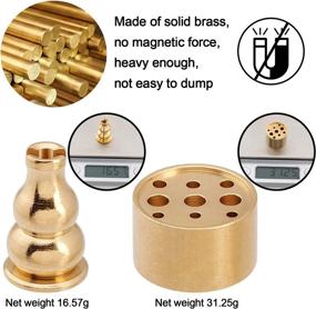 img 1 attached to 🔥 OIIKI 3-in-1 Incense Burner: 6.7" Brass Holder, Alloy Cone Ash Catcher for Indoor & Outdoor Use