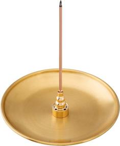 img 4 attached to 🔥 OIIKI 3-in-1 Incense Burner: 6.7" Brass Holder, Alloy Cone Ash Catcher for Indoor & Outdoor Use