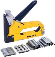 yeahome heavy duty 4-in-1 upholstery staple gun with 4000 staples - manual brad nailer & power adjustment - ideal for diy decoration projects logo