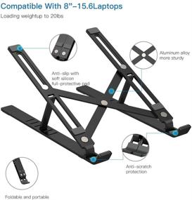 img 2 attached to 🖥️ TULLRAS Laptop Stand – Adjustable Portable Laptop Holder with 9 Angles – Aluminum Cooling Notebook Stand Mount – Compatible with MacBook Air, Pro, Lenovo, Dell & More 10-15.6” Laptops