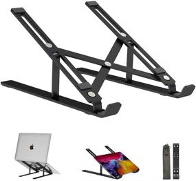 img 4 attached to 🖥️ TULLRAS Laptop Stand – Adjustable Portable Laptop Holder with 9 Angles – Aluminum Cooling Notebook Stand Mount – Compatible with MacBook Air, Pro, Lenovo, Dell & More 10-15.6” Laptops