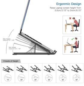 img 1 attached to 🖥️ TULLRAS Laptop Stand – Adjustable Portable Laptop Holder with 9 Angles – Aluminum Cooling Notebook Stand Mount – Compatible with MacBook Air, Pro, Lenovo, Dell & More 10-15.6” Laptops