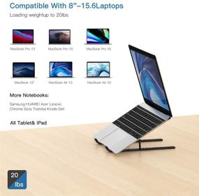 img 3 attached to 🖥️ TULLRAS Laptop Stand – Adjustable Portable Laptop Holder with 9 Angles – Aluminum Cooling Notebook Stand Mount – Compatible with MacBook Air, Pro, Lenovo, Dell & More 10-15.6” Laptops