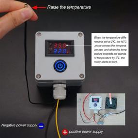 img 1 attached to 🌡️ Twidec/DC 12V Programmable Temperature Controller Box -50 to 110 ℃ (-58 to 230 °F) with Red/Blue LED Display, NTC 10K Waterproof Sensor and Switch - Heating/Cooling Thermostat Control Module