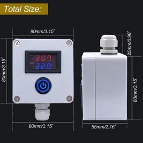 img 3 attached to 🌡️ Twidec/DC 12V Programmable Temperature Controller Box -50 to 110 ℃ (-58 to 230 °F) with Red/Blue LED Display, NTC 10K Waterproof Sensor and Switch - Heating/Cooling Thermostat Control Module