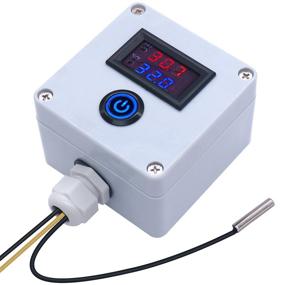 img 4 attached to 🌡️ Twidec/DC 12V Programmable Temperature Controller Box -50 to 110 ℃ (-58 to 230 °F) with Red/Blue LED Display, NTC 10K Waterproof Sensor and Switch - Heating/Cooling Thermostat Control Module