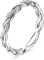 💍 zhx exquisite 14k gold twined vine infinity gemstone ring - white & yellow gold, 0.06ctw round cut diamond, anniversary, wedding bands - size 7 logo