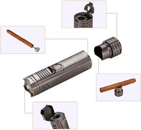 img 1 attached to 🔥 LAFULI Cigar Lighter - All-in-One Refillable Butane Torch with Cigar Punch, Draw Enhancer, and Holder - Cigar Accessories (Gas Not Included)