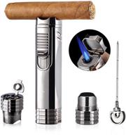 🔥 lafuli cigar lighter - all-in-one refillable butane torch with cigar punch, draw enhancer, and holder - cigar accessories (gas not included) logo