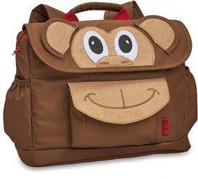 img 4 attached to Bixbee Monkey 🐵 Brown Boys Small Backpack