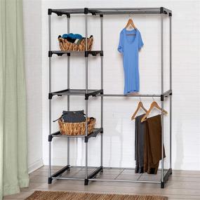 img 1 attached to 🚪 Honey-Can-Do WRD-02124 Double Rod Freestanding Closet, Dimensions: 45L x 19W x 68H