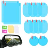 12pcs nano clear car rearview mirror film - leeloon anti fog anti glare anti scratch rainproof protective sticker for car mirrors & side windows, ensuring safe driving with waterproof hd clarity logo