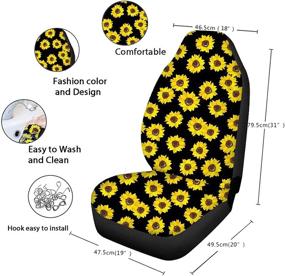 img 3 attached to ZFRXIGN Cute Giraffe Car Seat Covers Set with Steering Wheel Cover, Safety Belt Cover - SUV Front Seat Protector + Rear Backrest Cover + Rear Bottom Bench Cover - Ideal for Kids, Babies, and Dogs