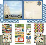 📸 minnesota vintage scrapbook kit: themed paper and stickers by scrapbook customs logo