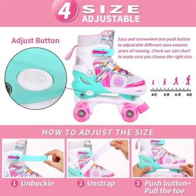 img 3 attached to 🌈 Light Up Rainbow Roller Skates for Kids - Adjustable Sizes for Boys and Girls