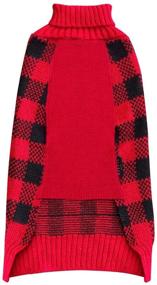 img 3 attached to 🐶 KYEESE Dog Sweaters Christmas: Red Buffalo Check with Leash Hole & Reindeer Pattern Pullover Knitwear