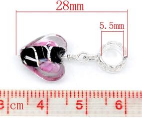 img 1 attached to 💕 Housweety Mixed Glass Heart Dangle Beads: 20PC Set Ideal for Charm Bracelets!