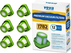 img 4 attached to 🔍 VEVA Premium Vacuum Filter Set - 12 HEPA Filters & Covers for Bissell 1782 Pet Hair Eraser Cordless Hand Vac