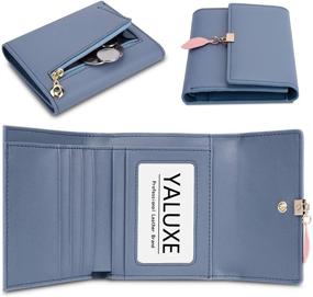 img 2 attached to 👜 Stylish & Secure: YALUXE Small Wallet for Women with RFID Blocking & Genuine Leather Leaf Pendant - Elegant Card Holder and Coin Purse for Girls