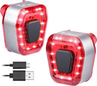 🚲 tesecu bike tail light 2 pack: usb rechargeable led bicycle light set for cycling - waterproof, 5 light modes, 500mah battery - fits all mountain & road bikes logo