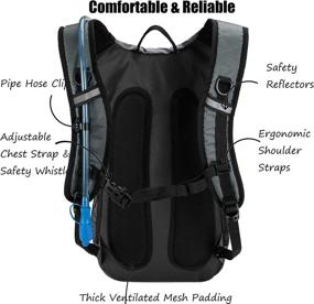 img 1 attached to 🎒 2L Hydration Backpack with Water Bladder for Running, Hiking, Cycling, and Camping - Lightweight Pack for Men & Women