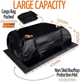 img 2 attached to Zone Tech автомобильная крышевая грузовая сумка: водостойкая с противоскользящей подложкой и усиленными ремнями - премиум-качество, резиновая амортизирующая крышевая подушка для поездок на автомобиле/внедорожнике.