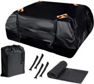 zone tech car roof cargo bag: water resistant with anti slip mat & reinforced straps - premium quality, rubberized cushioning roof pad for car/suv trips logo