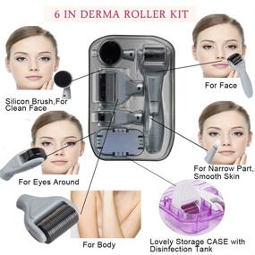 img 3 attached to 💆 Revitalize Your Skin with the 6-in-1 Derma Roller Kit: Titanium Microneedling for Face & Body | Includes 5 Replaceable Roller Heads, Storage Case, and Disinfection Tank