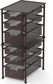 img 2 attached to Efficiently Organize with Simple Houseware Stackable 3 Tier Sliding Basket Organizer Drawer in Bronze