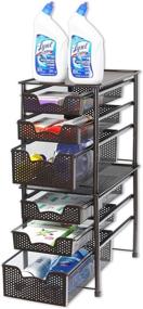 img 1 attached to Efficiently Organize with Simple Houseware Stackable 3 Tier Sliding Basket Organizer Drawer in Bronze