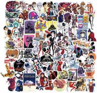 100-piece waterproof eva neon genesis evangelion stickers - ideal for laptops, books, cars, motorcycles, skateboards, bicycles, suitcases, skis, luggage, hydro flasks, and more - bjhsl logo