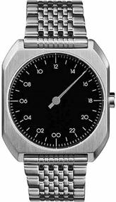 img 4 attached to Swiss Made Silver Steel One-Hand 24-Hour Watch - Slow Mo 02