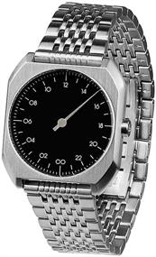 img 3 attached to Swiss Made Silver Steel One-Hand 24-Hour Watch - Slow Mo 02