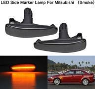 amber led side marker light for mitsubishi lancer evolution x mirage outlander sport front side fender turn signal repeater marker lamps smoked lens logo