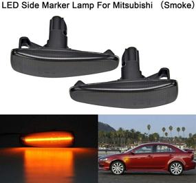 img 4 attached to Amber LED Side Marker Light For Mitsubishi Lancer Evolution X Mirage Outlander Sport Front Side Fender Turn Signal Repeater Marker Lamps Smoked Lens