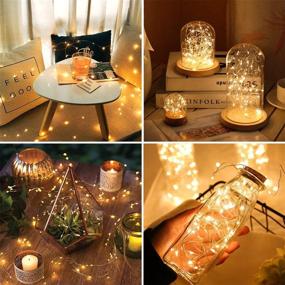 img 3 attached to 🔌 Pack of 4 LE Fairy Light Battery Operated, Warm White Waterproof Decorative Cooper Wire String Lights, 3.3ft 20 Micro Starry LEDs for Indoor Outdoor Wedding, Party, Bedroom, Mason Jar, Craft and More