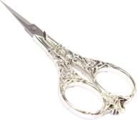 🔪 bihrtc vintage european style scissors: stainless steel cross stitch cutting tool for embroidery, sewing, handcraft, diy artwork (silver) logo