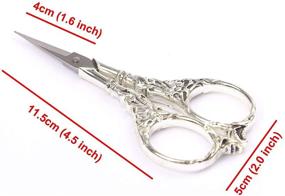 img 3 attached to 🔪 BIHRTC Vintage European Style Scissors: Stainless Steel Cross Stitch Cutting Tool for Embroidery, Sewing, Handcraft, DIY Artwork (Silver)