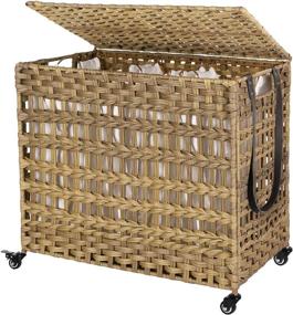 img 4 attached to SONGMICS Handwoven Rattan Style Removable Natural ULCB083N01