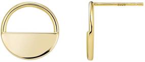 img 4 attached to 💎 14k Gold Plated Sterling Silver Small Stud Earrings with 0.55 Inch Posts