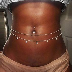 img 2 attached to 💎 Gold Crystal Waist Chain for Women and Girls - Vivilly Bead Belly Jewelry, Ideal for Beach and Body Accessories